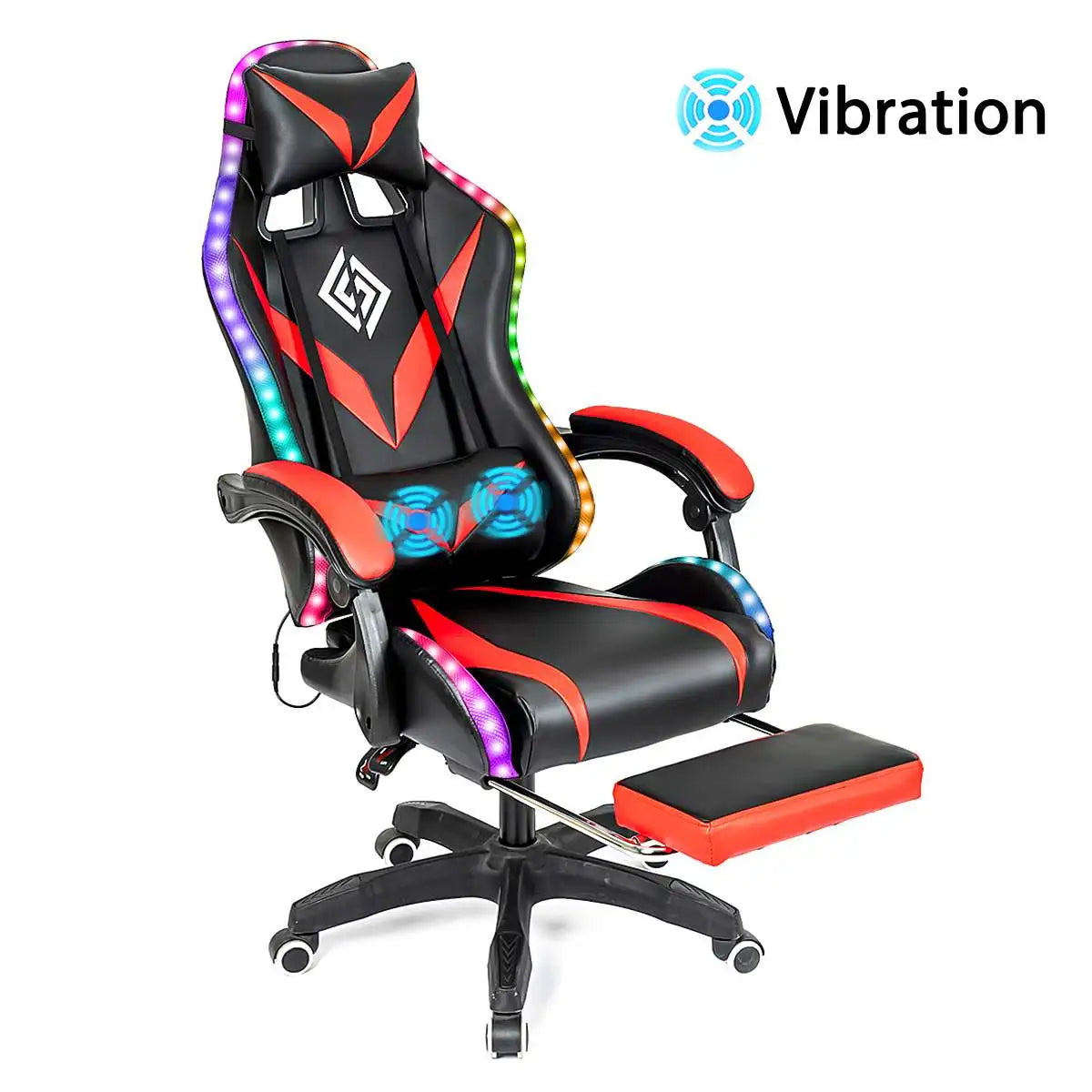 135 Degrees Gaming Chair RGB Light Office Chair Bluetooth Speaker.
