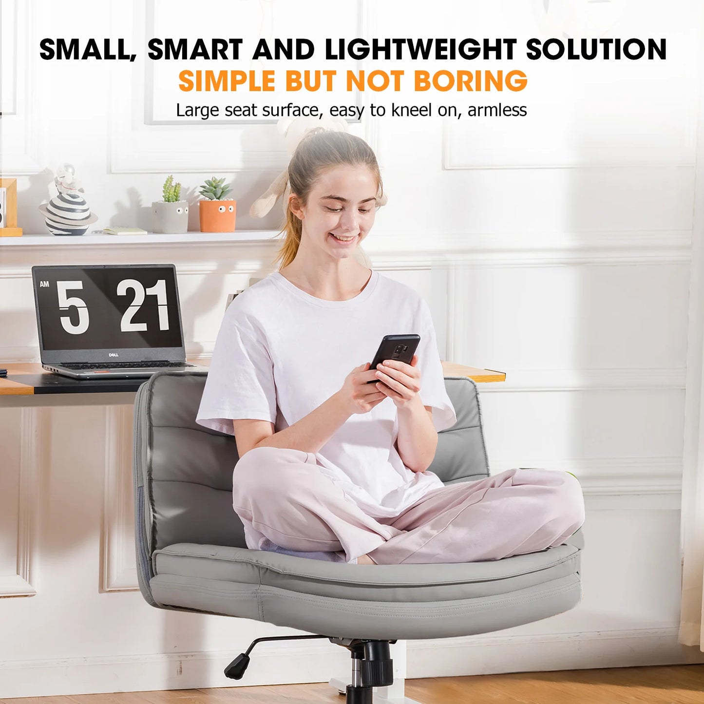 Office Chair with Large Seat, Back Support & Adjustable Height