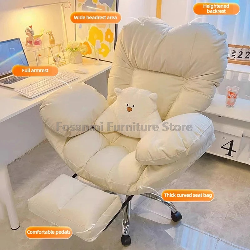 Large Soft Office Chair Home Gaming Computer Sofa Chair with Double Thick Armrest Gamer Comfortable Desk Rolling Swivel Chairs