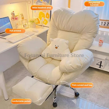 Large Soft Office Chair Home Gaming Computer Sofa Chair with Double Thick Armrest Gamer Comfortable Desk Rolling Swivel Chairs
