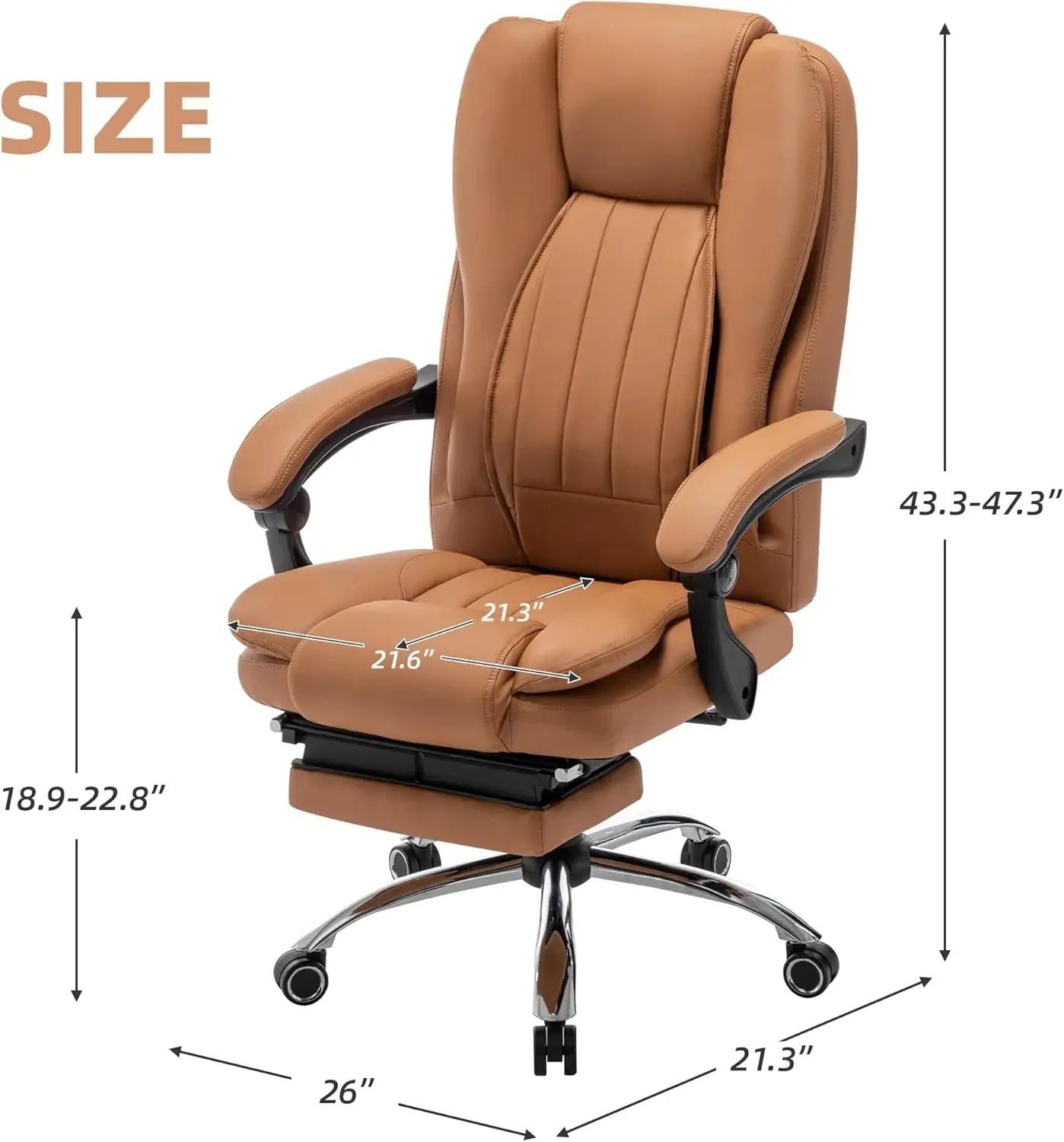Big and Tall Executive Desk Chair, Heated Massage Office Chair