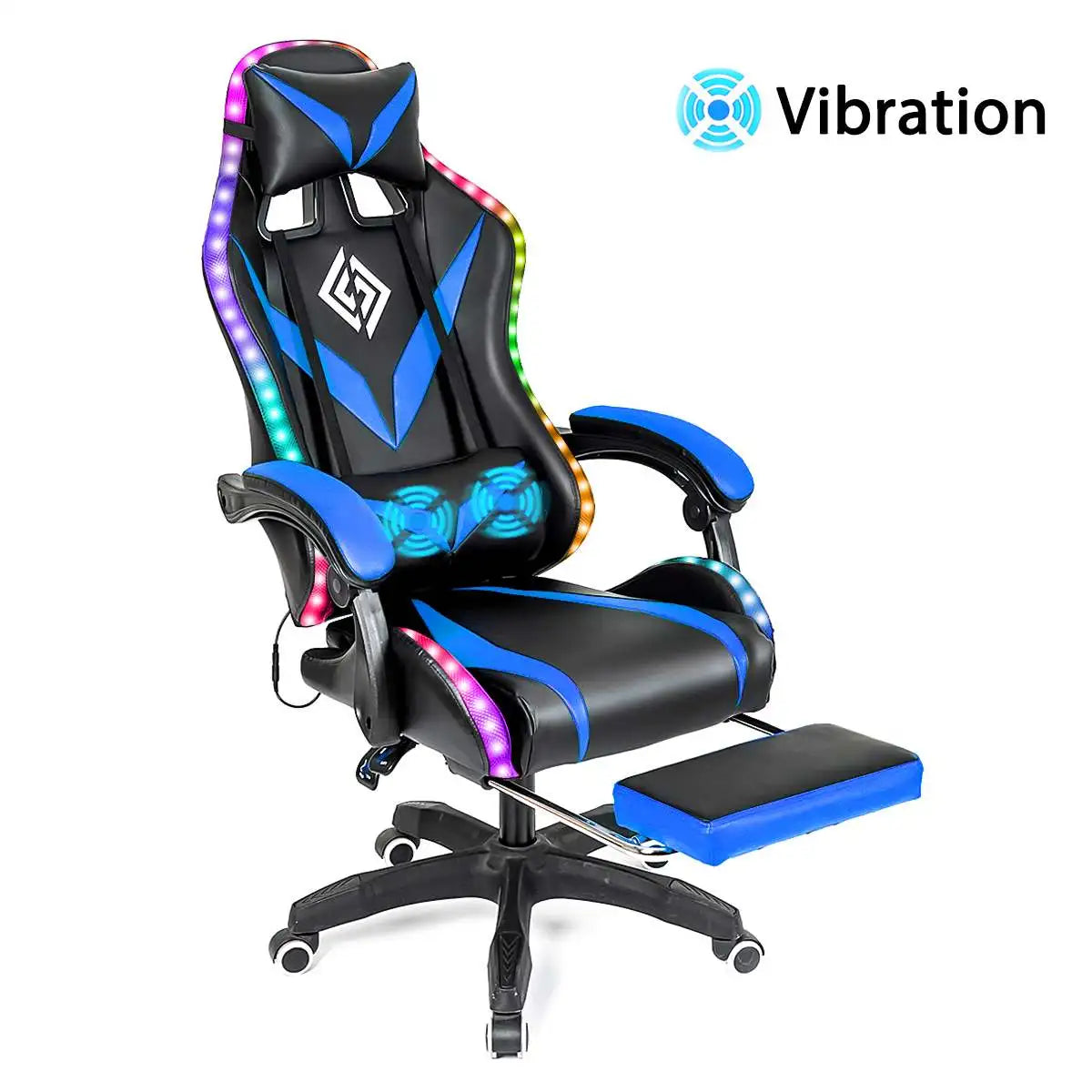 135 Degrees Gaming Chair RGB Light Office Chair Bluetooth Speaker.