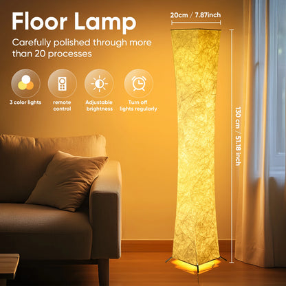 Soft Light Floor Lamp, 52"  Fabric Shade Standing Lamp