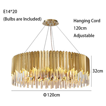 Luxury Gold Ceiling Chandeliers New Dimmable LED Lights