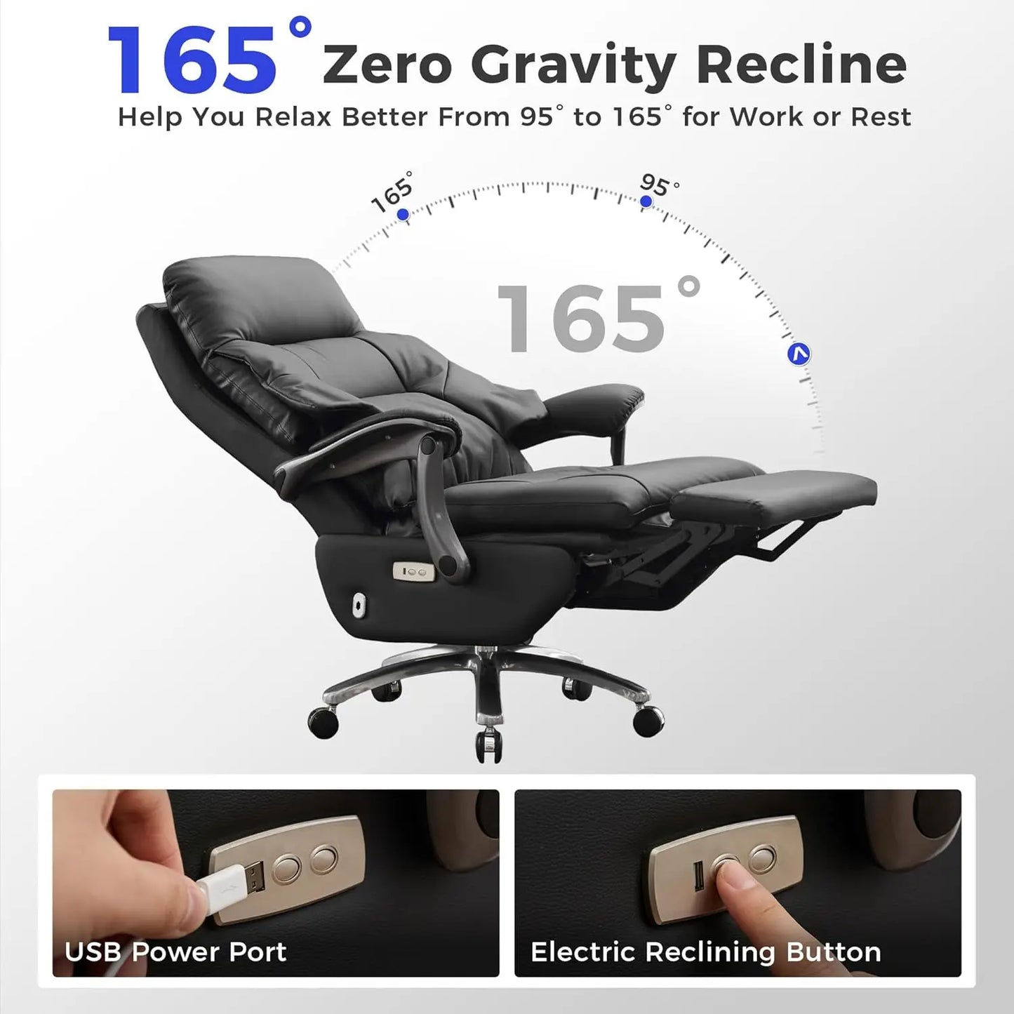 Reclinable Executive Electric Chair Comfortable  with Footrest,