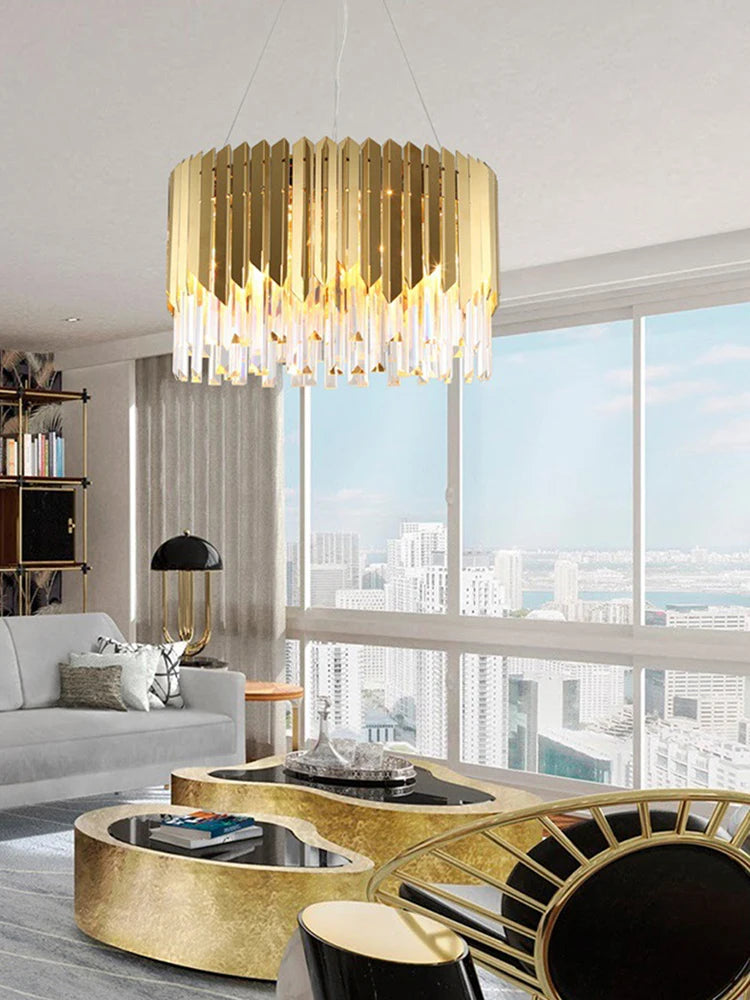 Luxury Gold Ceiling Chandeliers New Dimmable LED Lights