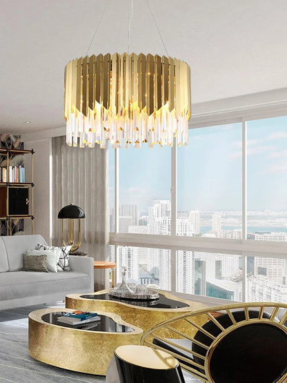 Luxury Gold Ceiling Chandeliers New Dimmable LED Lights