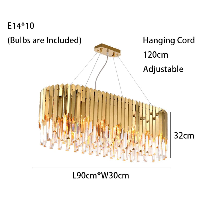 Luxury Gold Ceiling Chandeliers New Dimmable LED Lights