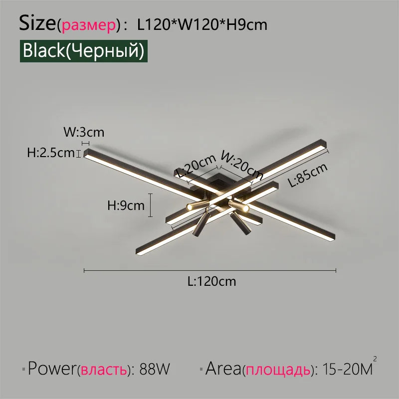 Modern Minimalist Living Room Ceiling Lights Bedroom Long Line lamps LED Chandelier Hall Bedroom Indoor Lighting Decoration