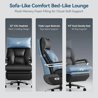 Dual Motor Electric Office Chair With Footrest