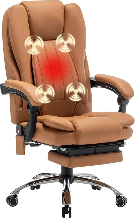 Big and Tall Executive Desk Chair, Heated Massage Office Chair