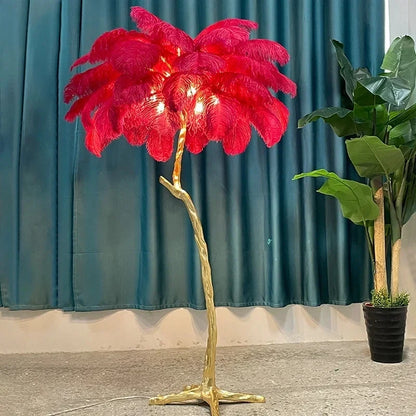 Living Room Sofa Side Floor Lamp  Feather Standing