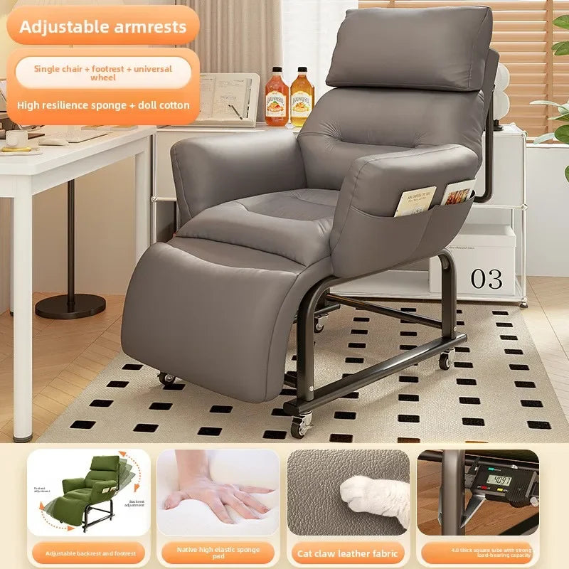 Minimalist Lazy sofa recliner single sofa chair sleepable reclining office lunch break dual-purpose chair computer chair