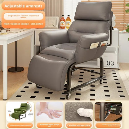 Minimalist Lazy sofa recliner single sofa chair sleepable reclining office lunch break dual-purpose chair computer chair