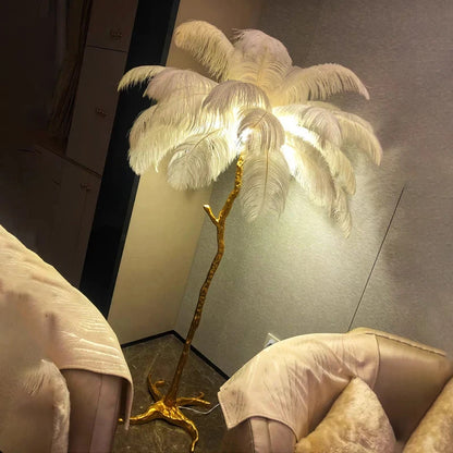 Living Room Sofa Side Floor Lamp  Feather Standing