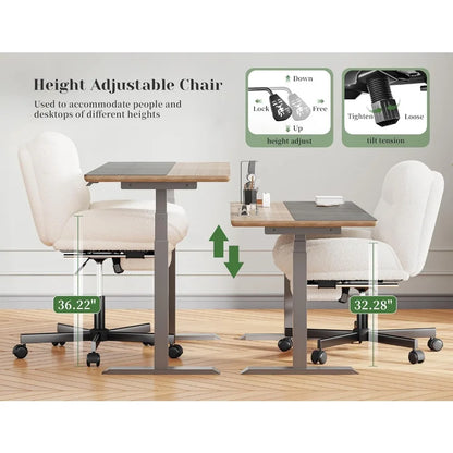 Cross Legged Office Chair with Foot Rest,