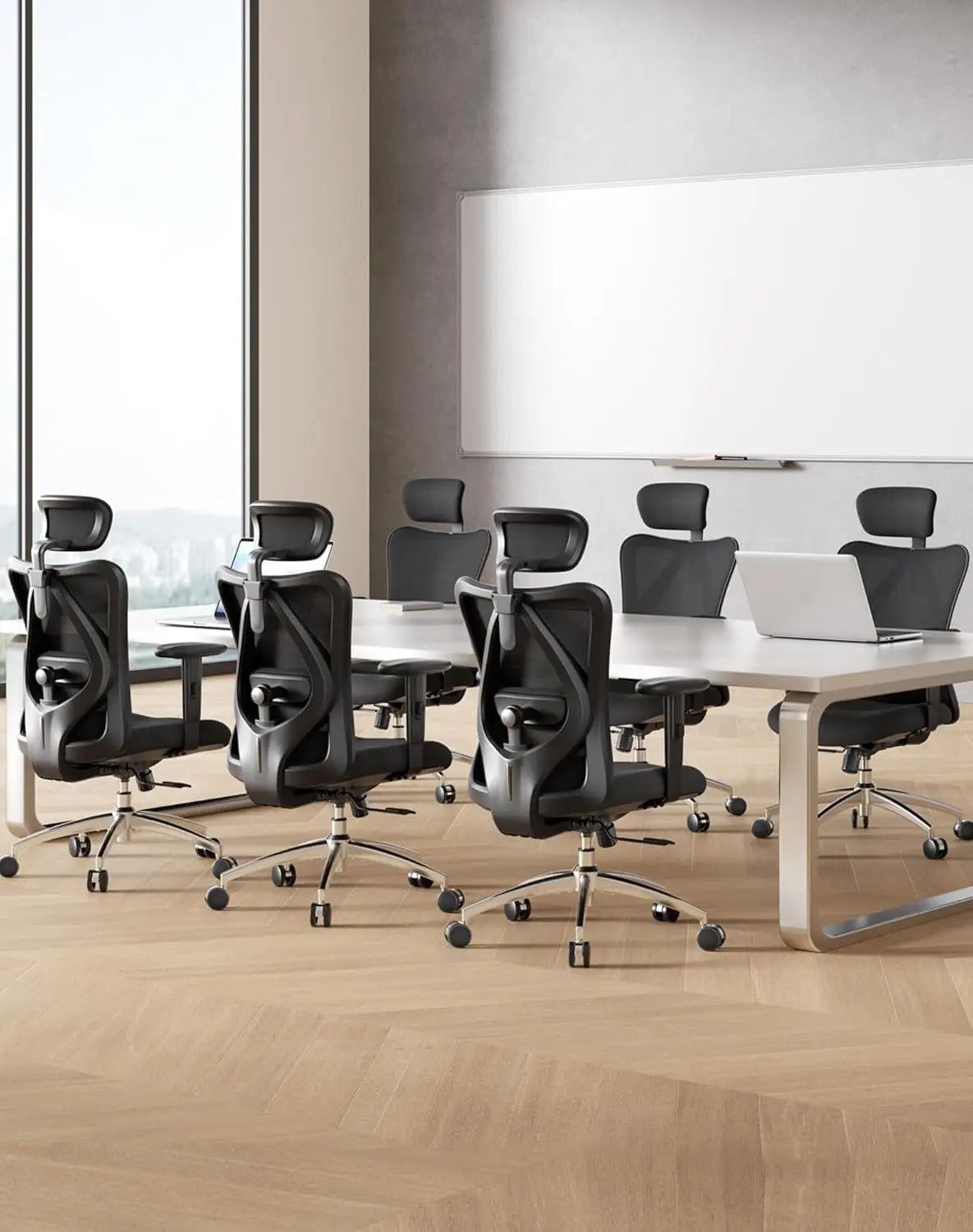 Ergonomic Mesh Office Chair with Adjustable Headrest, Lumbar Support & 2D Armrests, 330lbs Capacity for Home Office