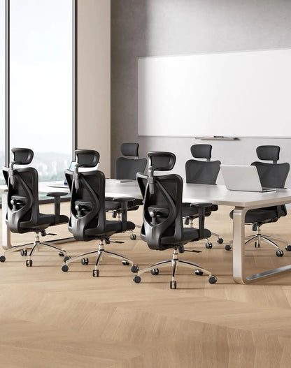 Ergonomic Mesh Office Chair with Adjustable Headrest, Lumbar Support & 2D Armrests, 330lbs Capacity for Home Office