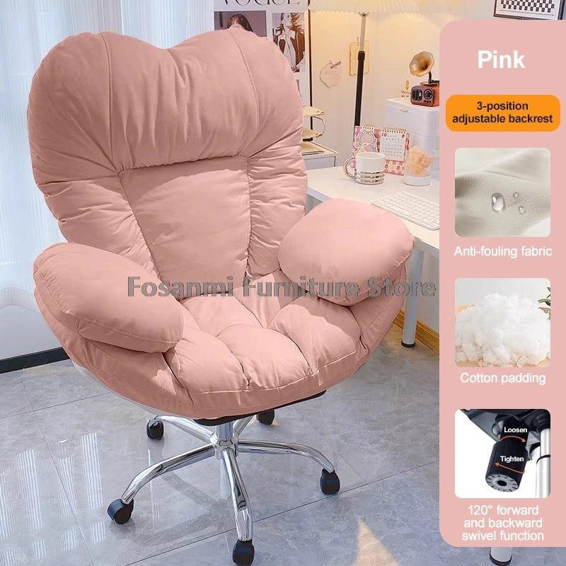 Large Soft Office Chair Home Gaming Computer Sofa Chair with Double Thick Armrest Gamer Comfortable Desk Rolling Swivel Chairs