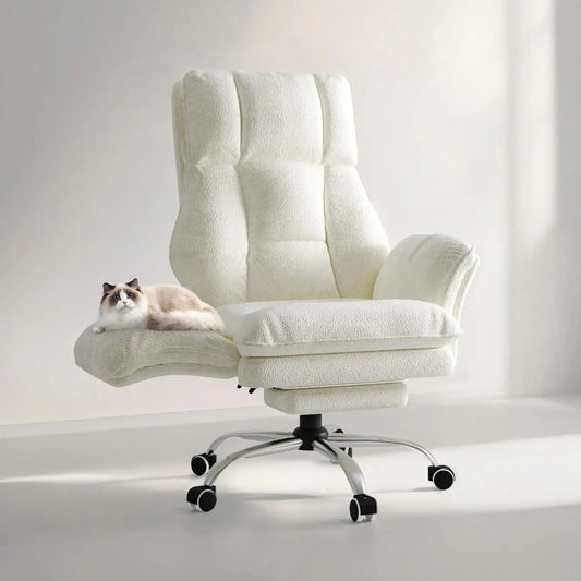 Office Chair, Flip Armrests for Pets & Cross Legged Sitting, Computer Gaming Chair with Foot Re