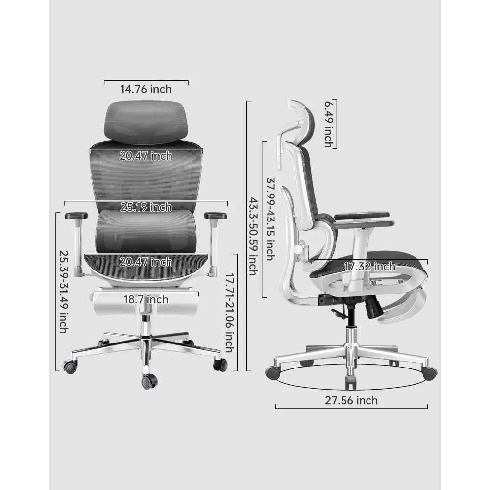 Hbada Ergonomic Office Chair with 3D Adjustable Armrests,