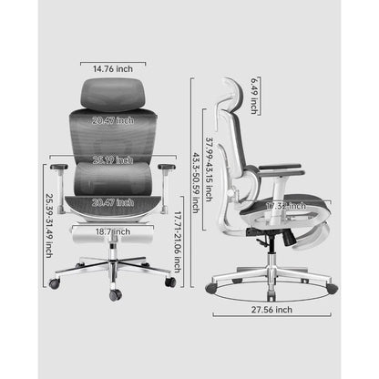 Hbada Ergonomic Office Chair with 3D Adjustable Armrests,