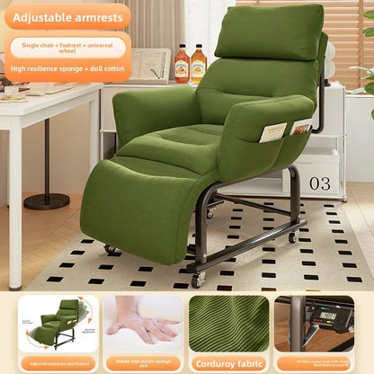 Minimalist Lazy sofa recliner single sofa chair sleepable reclining office lunch break dual-purpose chair computer chair