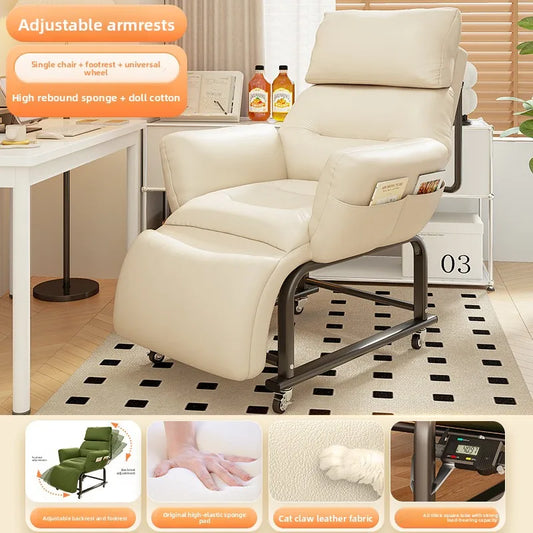 Minimalist Lazy sofa recliner single sofa chair sleepable reclining office lunch break dual-purpose chair computer chair