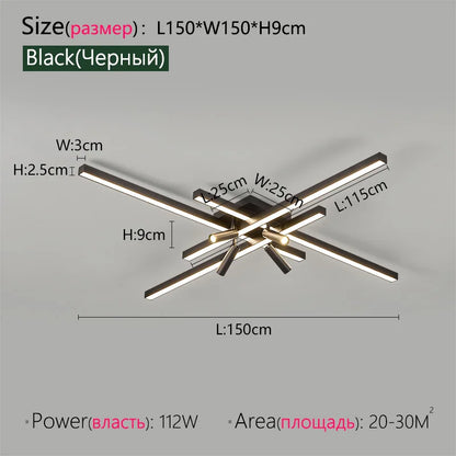 Modern Minimalist Living Room Ceiling Lights Bedroom Long Line lamps LED Chandelier Hall Bedroom Indoor Lighting Decoration
