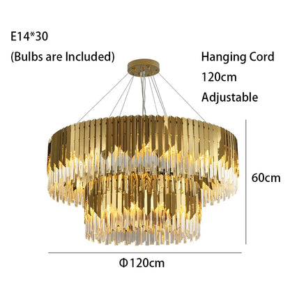 Luxury Gold Ceiling Chandeliers New Dimmable LED Lights