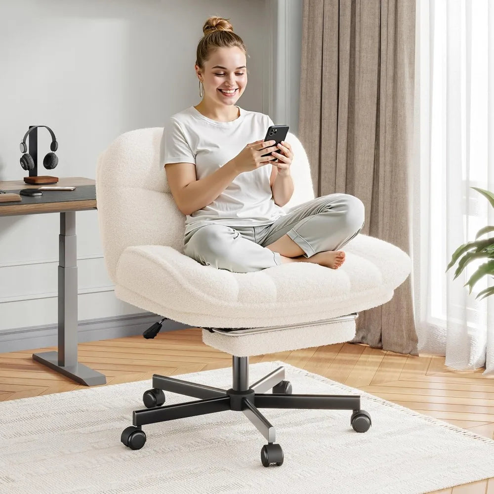 Cross Legged Office Chair with Foot Rest,