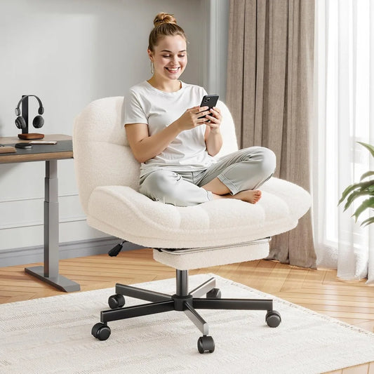 Cross Legged Office Chair with Foot Rest,