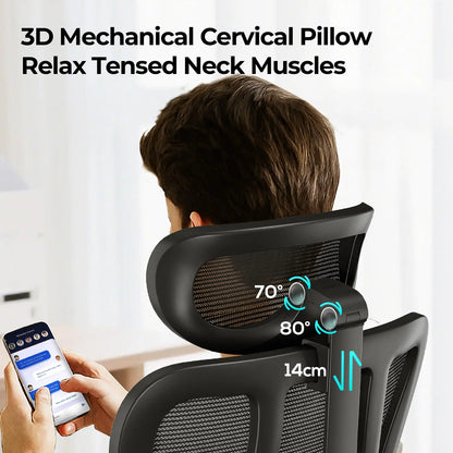 Pro Ergonomic Office Desk Chair with 3D Adjustable Headrest and, Customized