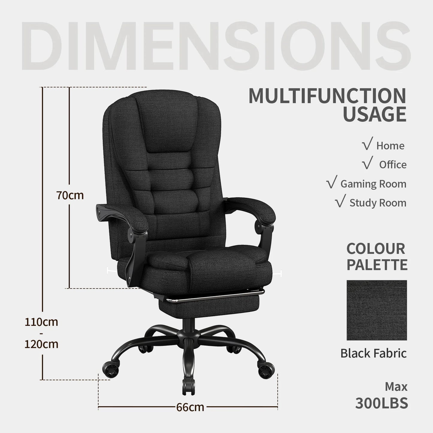Ergonomic Executive Office Chair - High Back Chair with Headrest
