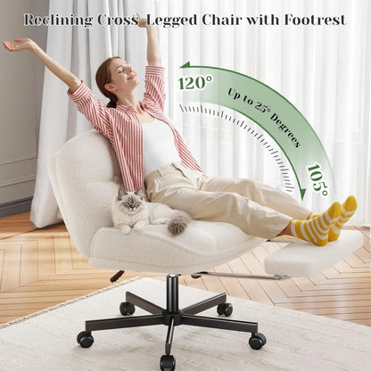 Cross Legged Office Chair with Foot Rest,