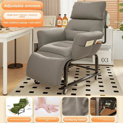Minimalist Lazy sofa recliner single sofa chair sleepable reclining office lunch break dual-purpose chair computer chair