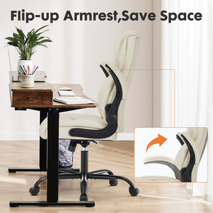 Ergonomic Office Chair Heavy Duty Task Desk Chair Leather