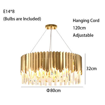 Luxury Gold Ceiling Chandeliers New Dimmable LED Lights