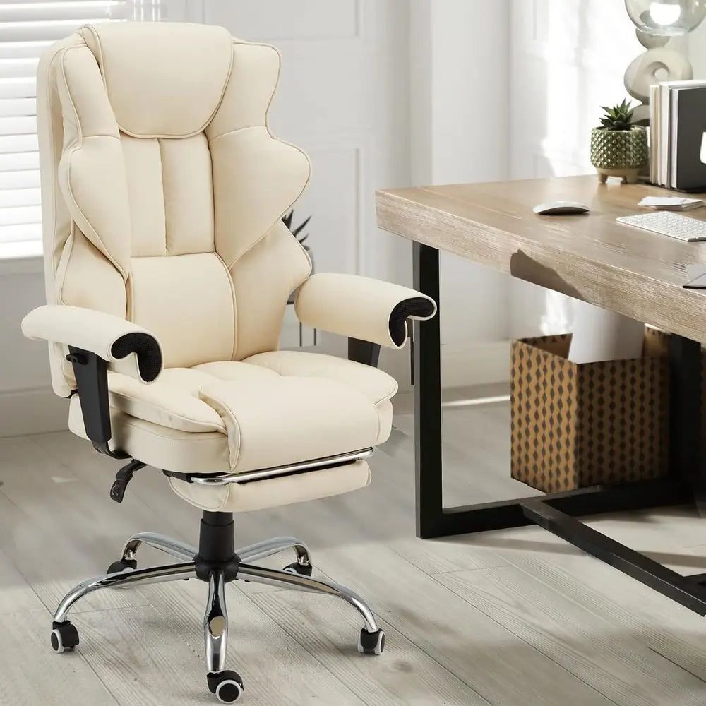 Ergonomic Reclining Massage Chair with Heat and Retractable Footrest,