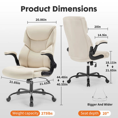 Ergonomic Office Chair Heavy Duty Task Desk Chair Leather