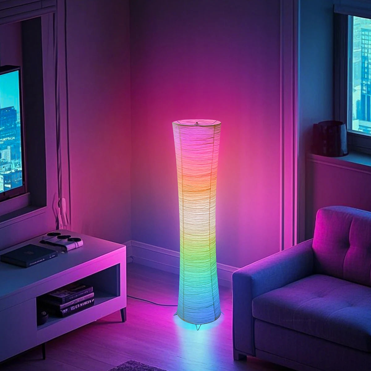 Paper lamp, RGB color-changing LED smart lamp