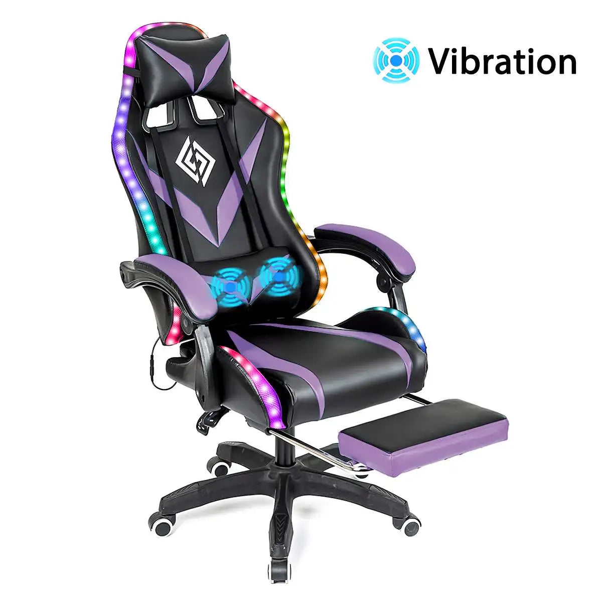 135 Degrees Gaming Chair RGB Light Office Chair Bluetooth Speaker.