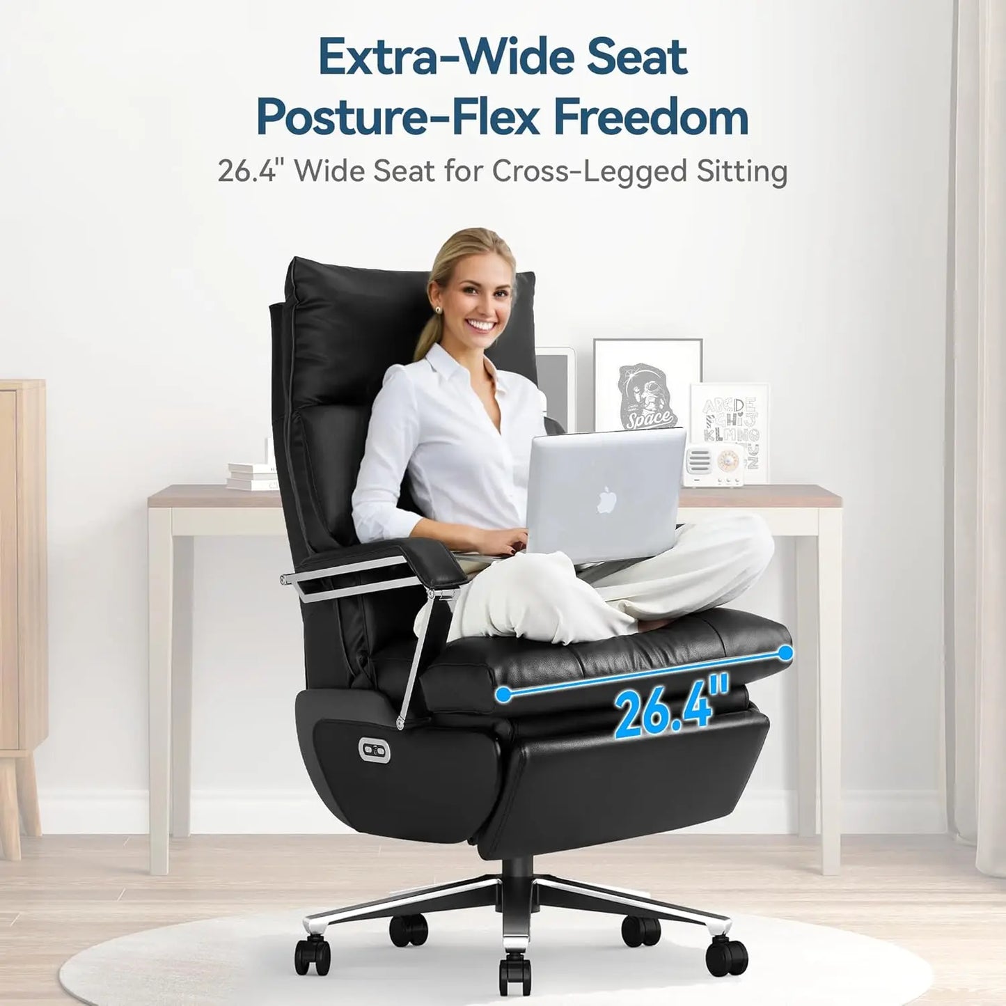 Dual Motor Electric Office Chair With Footrest