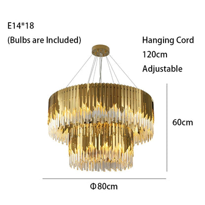 Luxury Gold Ceiling Chandeliers New Dimmable LED Lights