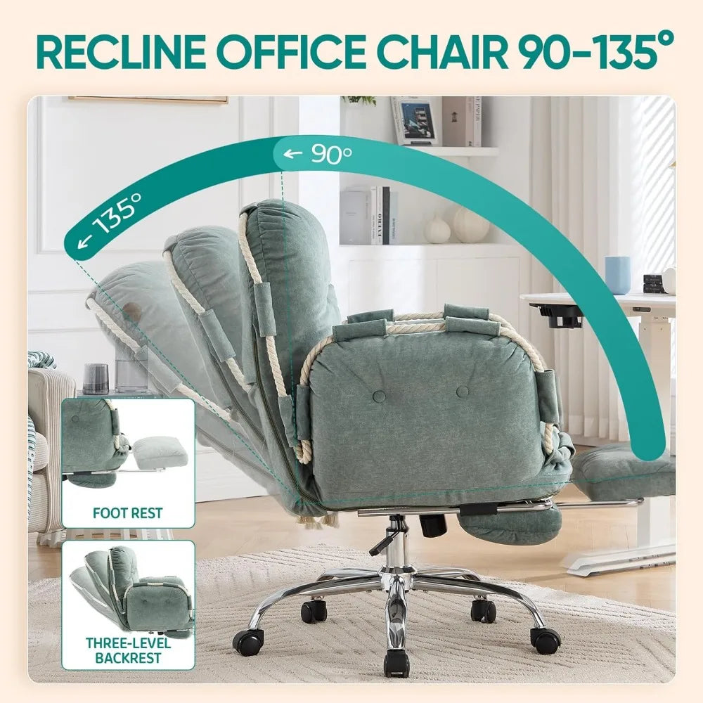 Comfortable Criss Cross Office Chair with Foot Rest Flip Armrests