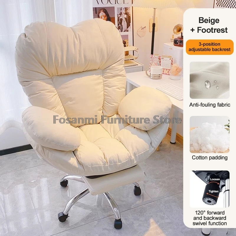 Large Soft Office Chair Home Gaming Computer Sofa Chair with Double Thick Armrest Gamer Comfortable Desk Rolling Swivel Chairs