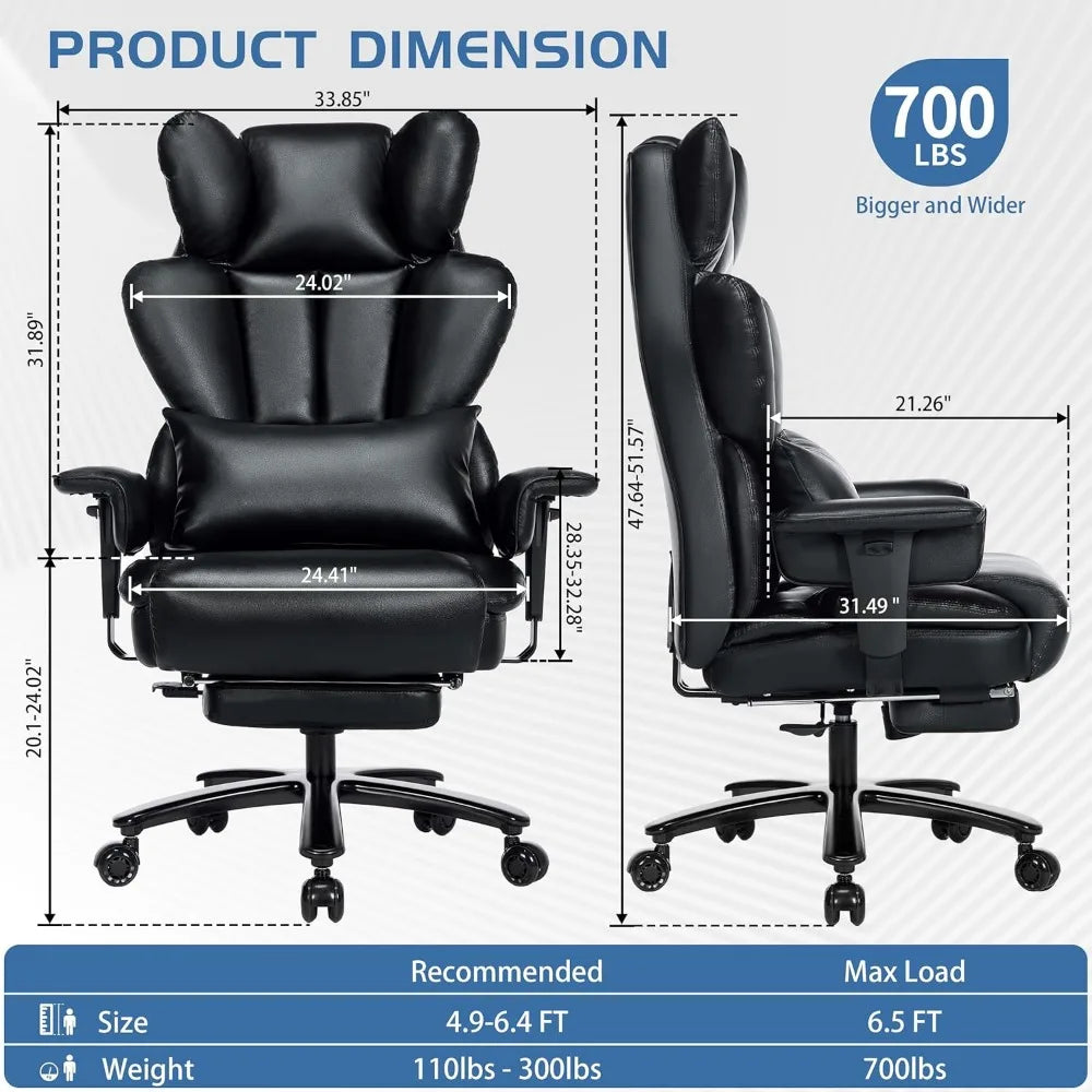Heavy Duty Executive 700lbs  Office Chair-Wide Seat,Ergono