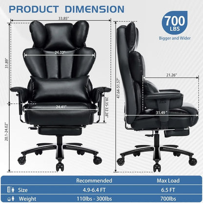 Heavy Duty Executive 700lbs  Office Chair-Wide Seat,Ergono