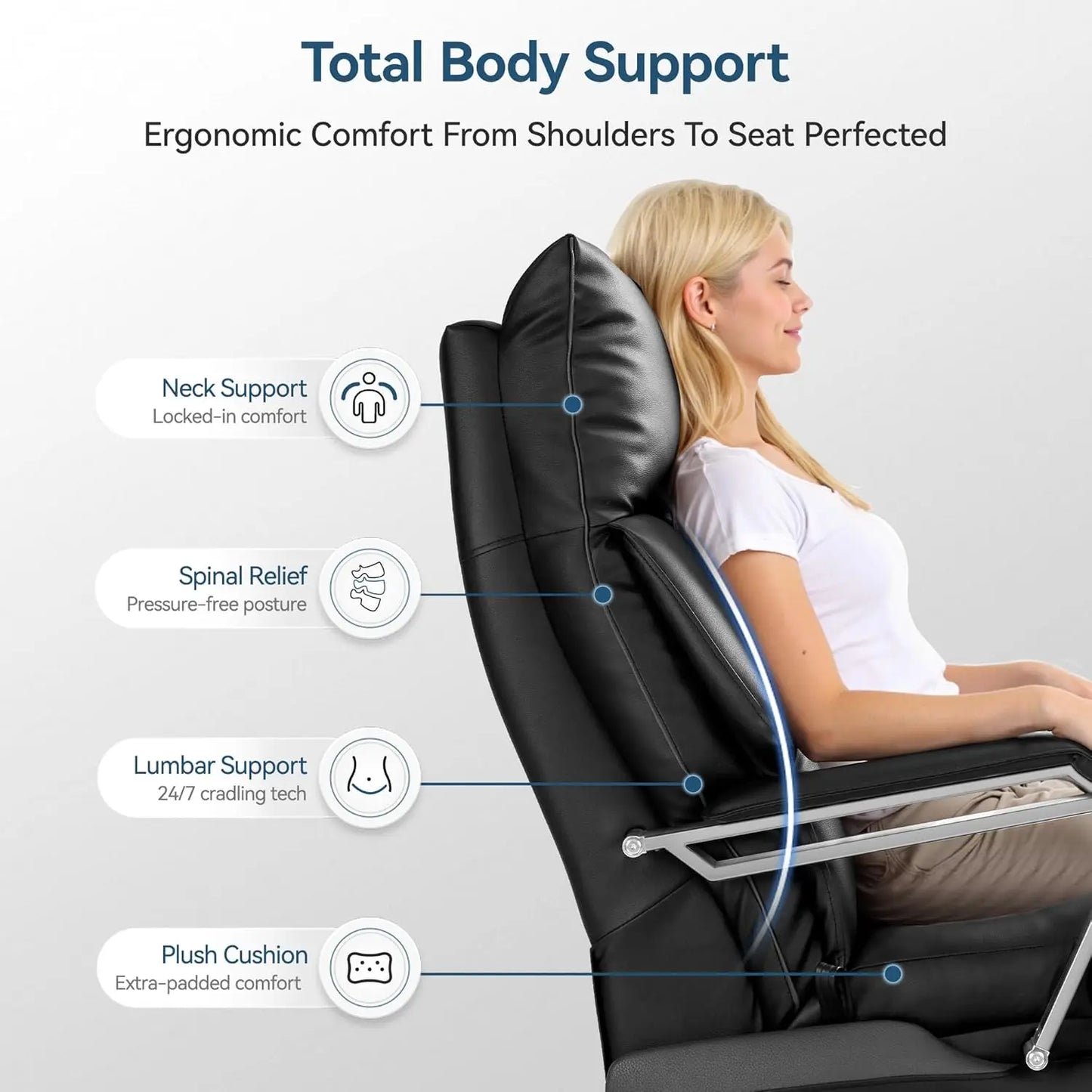 Dual Motor Electric Office Chair With Footrest