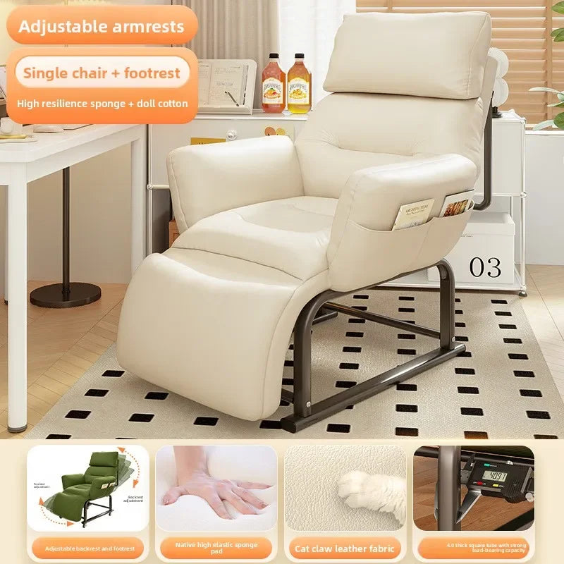 Minimalist Lazy sofa recliner single sofa chair sleepable reclining office lunch break dual-purpose chair computer chair